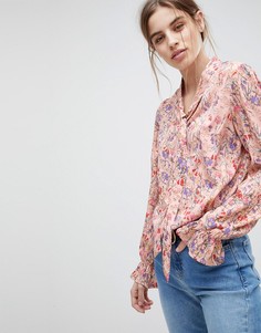 Блузка с принтом и завязкой Vero Moda - Мульти