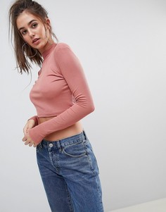Кроп-топ с высоким воротом ASOS - Оранжевый