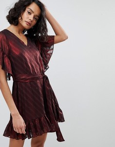 Свободное платье в полоску AllSaints - Красный