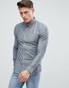Серая обтягивающая оксфордская рубашка River Island - Серый