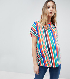Футболка в вертикальную полоску ASOS MATERNITY - Мульти