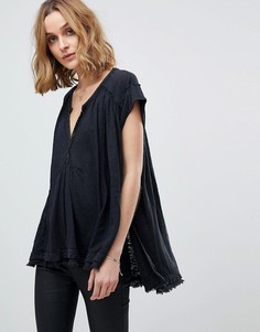 Трикотажная футболка хенли Free People - Черный
