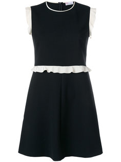 двухцветное платье с оборками Red Valentino