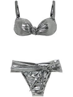 metallic knot detail bikini set Amir Slama