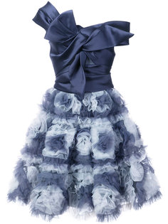 расклешенное платье с цветочной юбкой Marchesa Notte