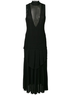 длинное платье шифт с полупрозрачной вставкой  Proenza Schouler