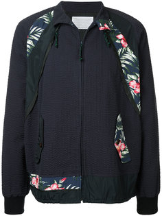 zipped floral patch jacket Kolor