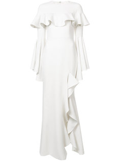 ruffled off shoulder gown  Christian Siriano