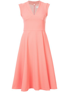 v-neck flared dress Christian Siriano