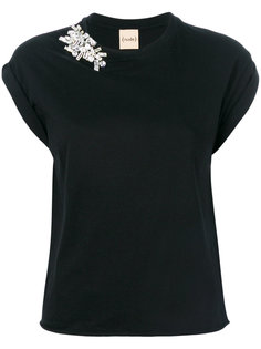 crystal embellished T-shirt Nude