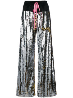 sequin palazzo trousers Nude