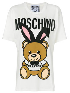 футболка с принтом медведя  Moschino