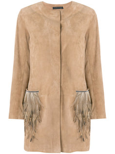 feather embellished coat Fabiana Filippi