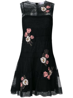 расклешенное платье с цветочным кружевом Red Valentino