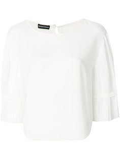 блузка с плиссированными рукавами Emporio Armani