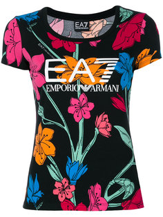 футболка с цветочным принтом Ea7 Emporio Armani