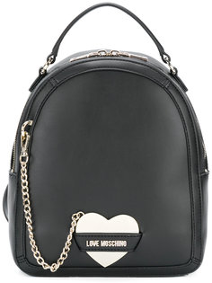 рюкзак с логотипом и цепочным украшением Love Moschino