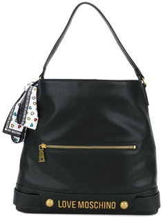 сумка-тоутс бляшкой с логотипом  Love Moschino