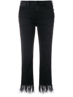джинсы с отделкой перьями Frame Denim