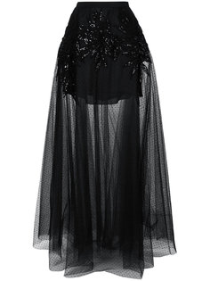 декорированная прозрачная юбка макси Elie Saab
