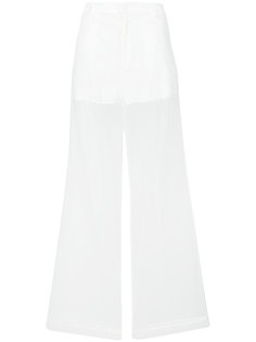 прозрачные расклешенные брюки Givenchy