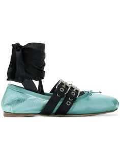 балетки с ремешками Miu Miu