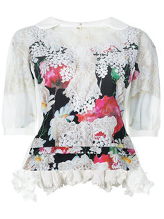 floral print ruffle hem blouse Comme Des Garçons Comme Des Garçons