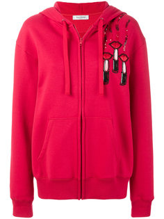 lipstick print hoodie Valentino