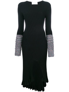 contrast-cuff midi dress Esteban Cortazar