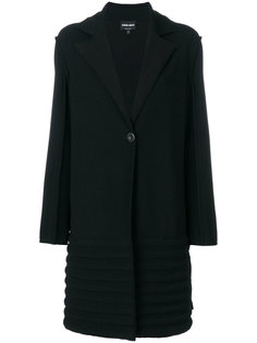 однобортное фактурное пальто Giorgio Armani