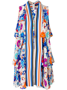 floral tiered pussy-bow dress MSGM