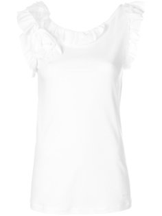 топ с оборкой и цветочным узором  Lanvin