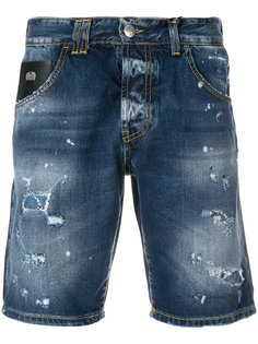 джинсовые шорты с потертой отделкой John Richmond