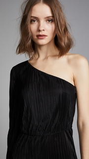 alice + olivia Keiko Pleated One Shoulder Jumpsuit