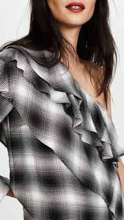 alice + olivia Hilaria One Shoulder Ruffle Blouse