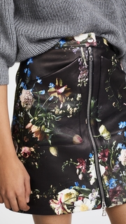 Adam Lippes Floral Print Leather Skirt