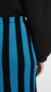 Adam Lippes Fluted Stripe Skirt