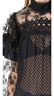 Anna Sui Bold Shoulder Lace Blouse