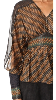 Anna Sui Greenbrier Diamond Border Top