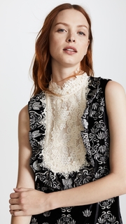 Anna Sui Embroidered Victorian Velvet Dress