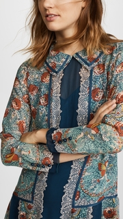 Anna Sui Flower Child Panel Chiffon Dress