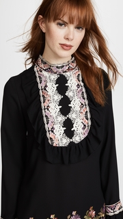 Anna Sui Daisy Embroidered Georgette Dress