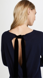 Autumn Cashmere Crossover Back with Velvet Tie Cashmere Sweater