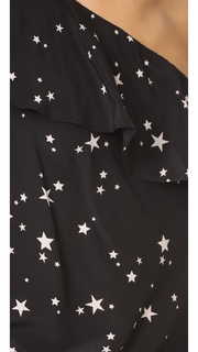 CAMI NYC One Shoulder Ruffle Stars Blouse