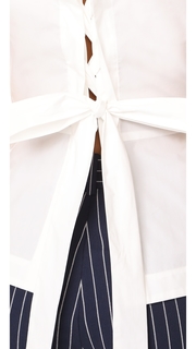 Derek Lam 10 Crosby Sleeveless Shirt with Lace Up Back