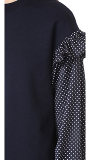 Clu Clu Too Polka Dot Sleeve Sweatshirt