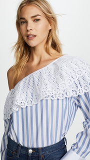 Clu One Shoulder Striped Shirt