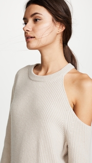 David Lerner Asymmetrical Cold Shoulder Sweater