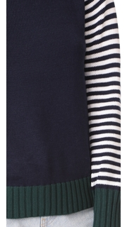 ENGLISH FACTORY Stripe Knit Sweater With Tie