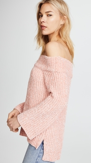 ENGLISH FACTORY Knit Off Shoulder Sweater